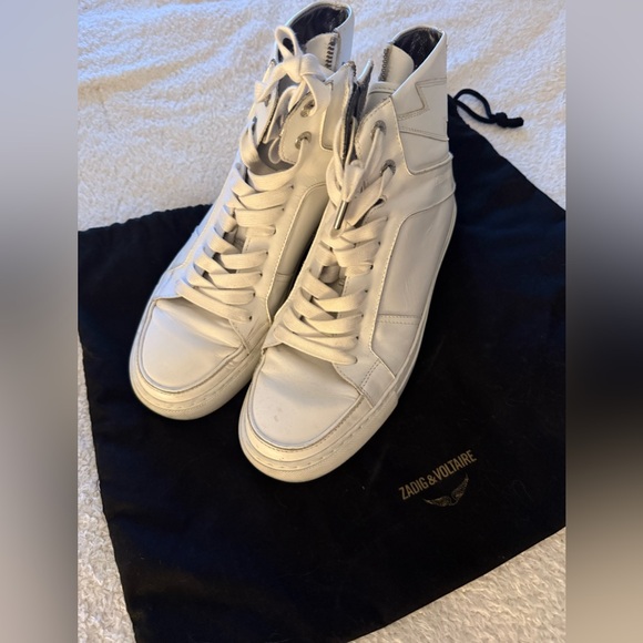 Zadig & Voltaire White Leather Sneakers - Picture 1 of 3